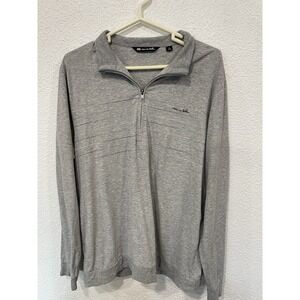 Travis Mathew 1/4 Zip Pullover Sweatshirt Men's L Gray Golf Stretch